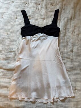 Edikted Women’s Black & White Slip Mini Dress
